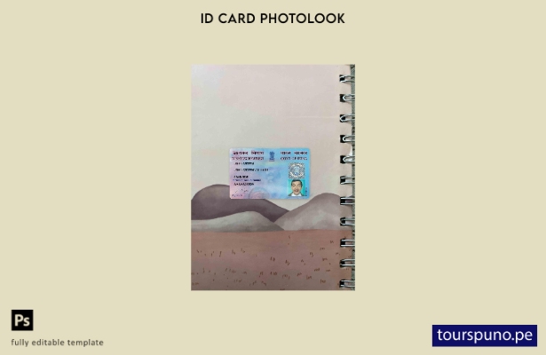 listo para imprimir plantilla FRONTAL de aspecto fotográfico de tarjeta India e 